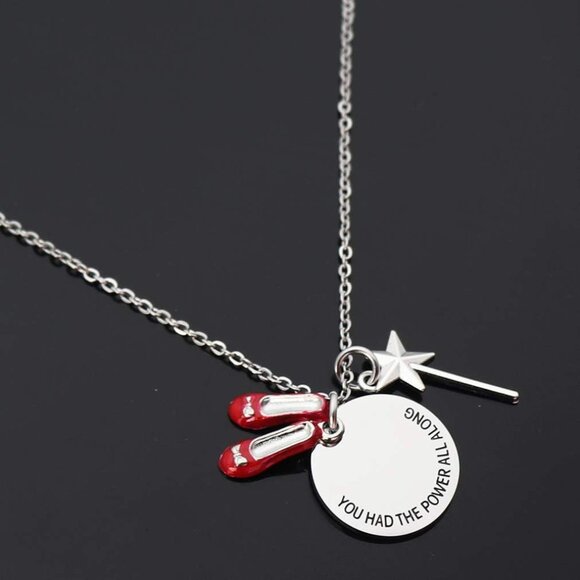 Inspirational Wizard of Oz Necklace Stainless Steel Power Pendant Gift for Her - Picture 2 of 4